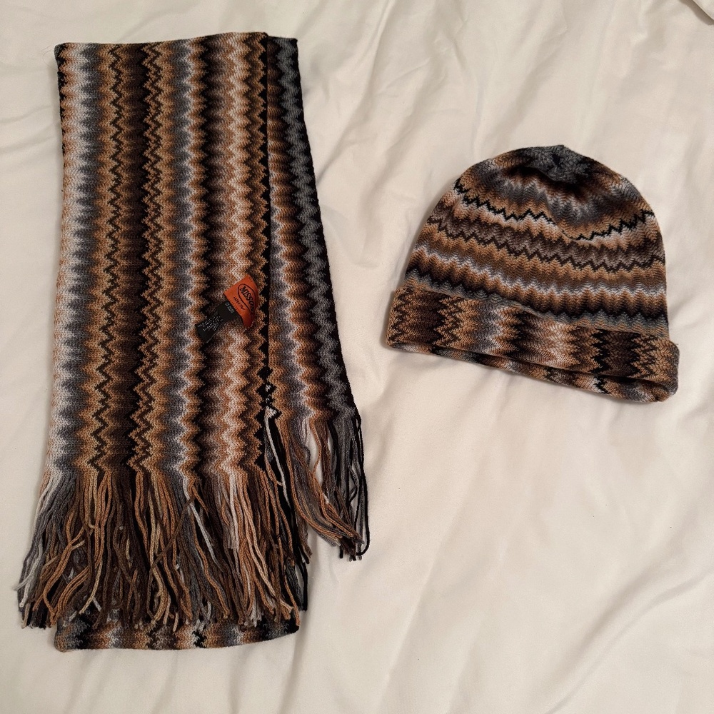 Authentic Missoni Wool Scarf and Hat Set